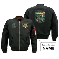 Thumbnail for VINTAGE G4475 - The Ridge Soaring Sunset - Bomber Jacket design on black+name