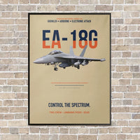 Thumbnail for EA-18G Growler Control The Spectrum vertical canvas print - framed - beige background