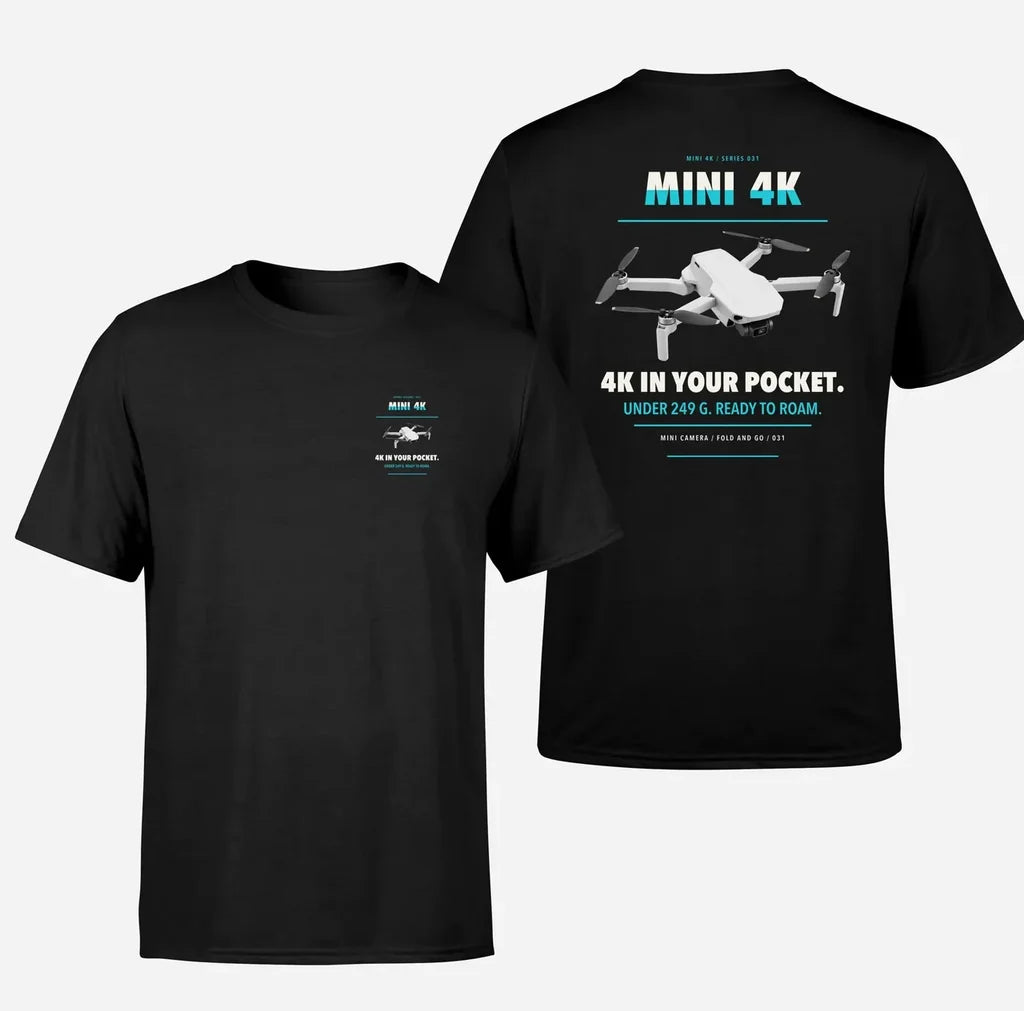 DJI Mini 4K design on black t shirt