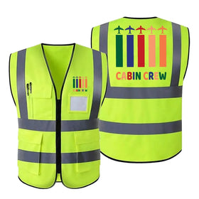 Colourful Cabin Crew Reflective Vests