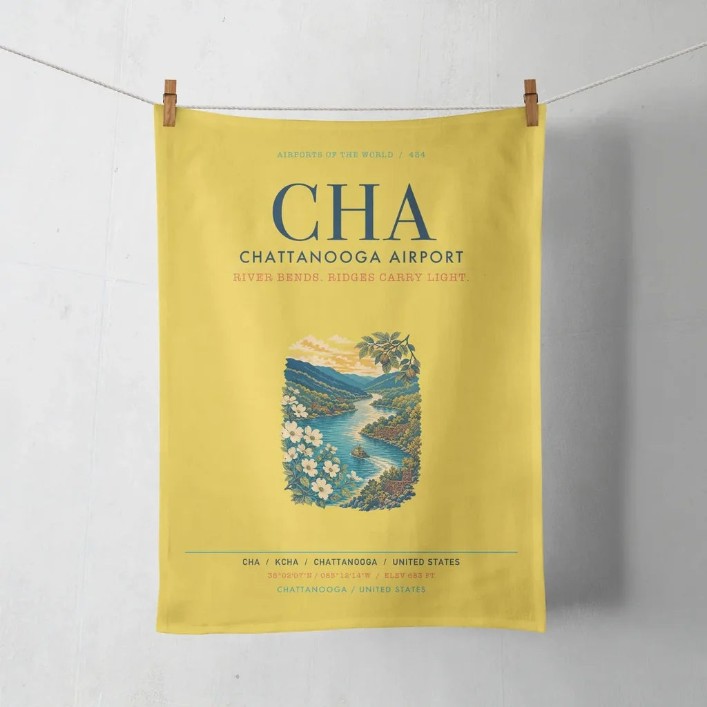 Chattanooga Airport (CHA) design on yellow towel