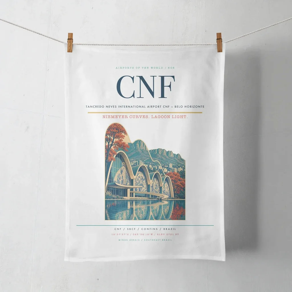 Tancredo Neves International Airport (CNF) design on white towel
