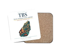 Thumbnail for Tbilisi International Airport (TBS) design on white 1 piece coaster