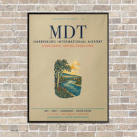 Thumbnail for Harrisburg International Airport MDT vertical canvas print - framed - beige background