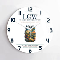 Thumbnail for London Gatwick Airport (LGW) design on white no frame wall clock