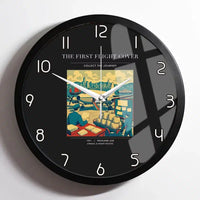 Thumbnail for VINTAGE G4107 - The First Flight Cover - Designed Wall Clocks design on black framed
