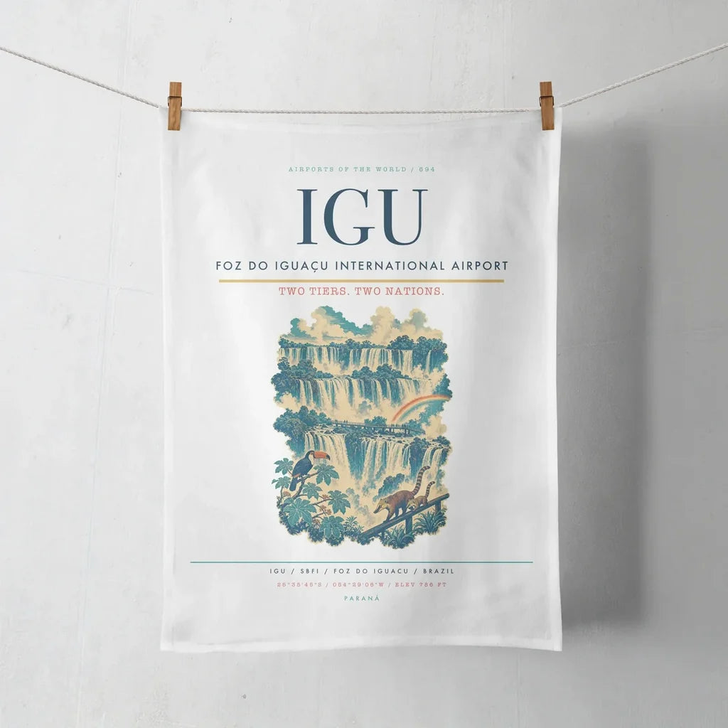 Foz do Iguaçu International Airport (IGU) design on white towel