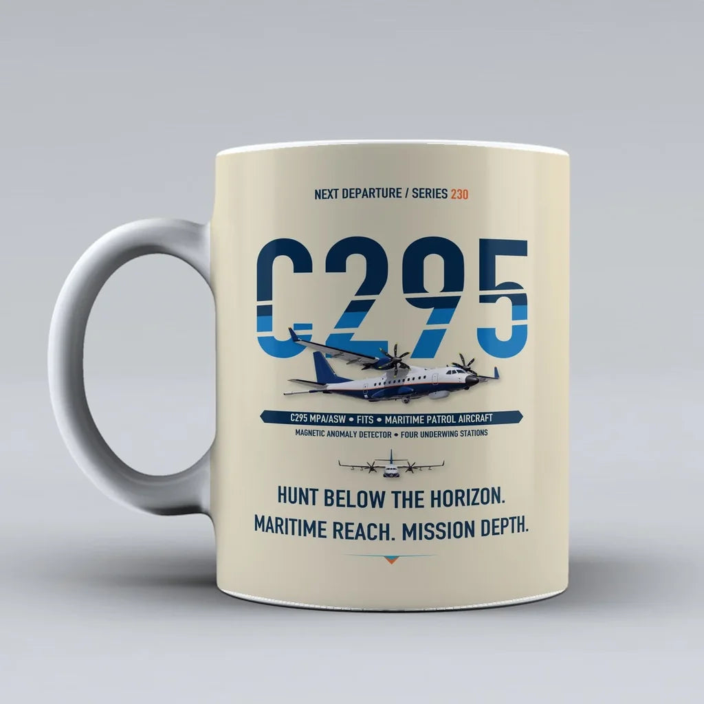 C295 MPA-ASW Mug design on beige airbus