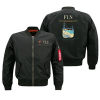 Thumbnail for Hercilio Luz International Airport (FLN) design on black bomber jacket