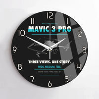 Thumbnail for DJI Mavic 3 Pro design on black no frame wall clock