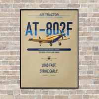 Thumbnail for Air Tractor AT-802F vertical canvas print - framed - beige background