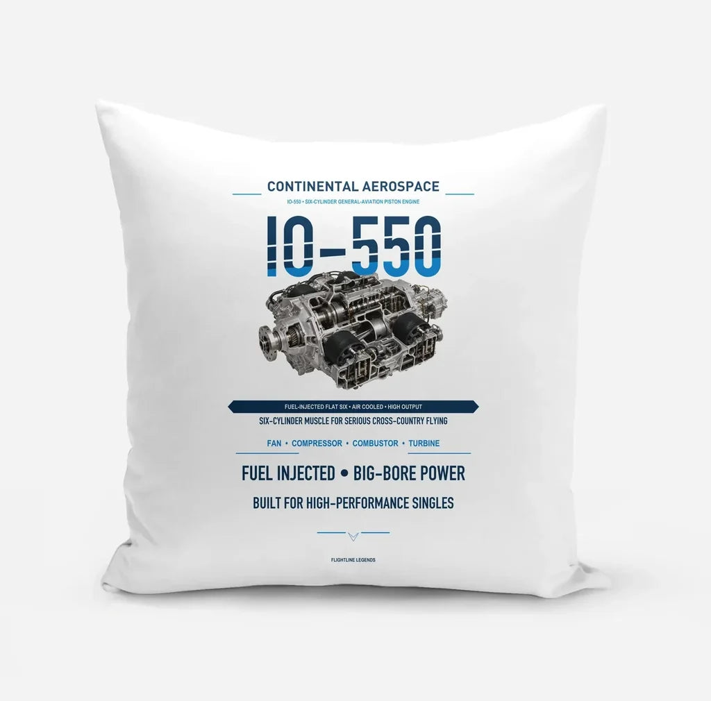 IO-550 design on white pillow
