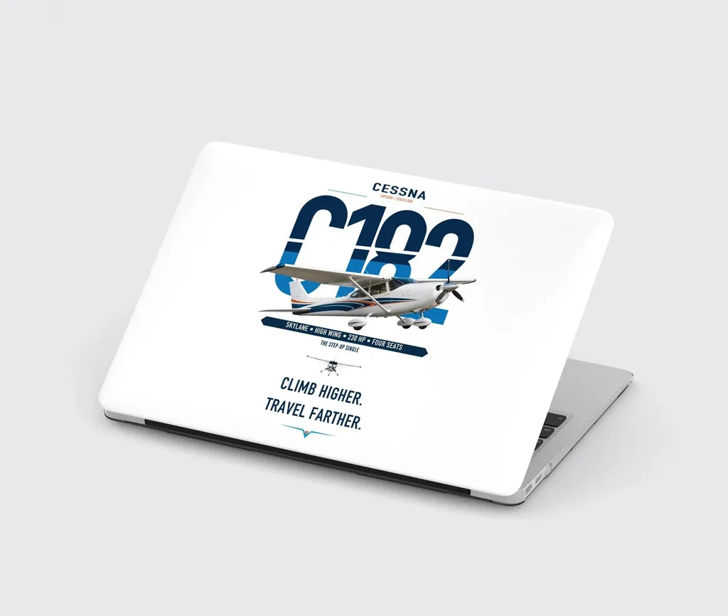Cessna 182 Skylane design on white MacBook case