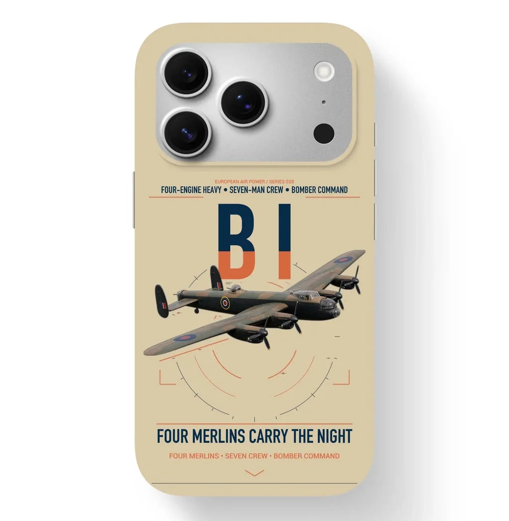 Avro Lancaster B I design on beige magsafe iphone case, for iPhone 17 Pro