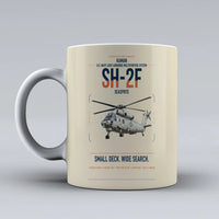 Thumbnail for Kaman SH-2F Seasprite design on beige ceramic mug, double-side print