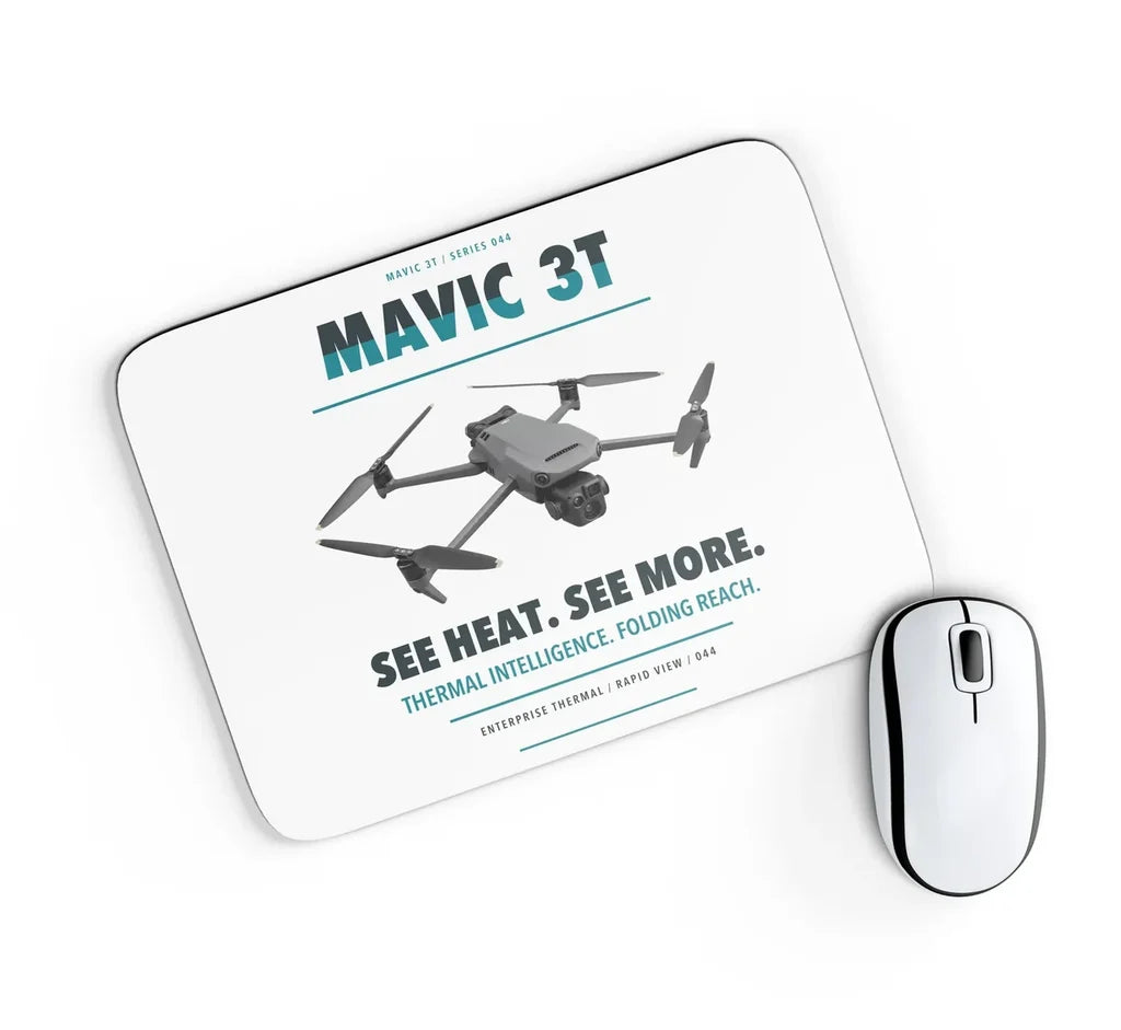 DJI Mavic 3 Thermal design on white rectangle mouse pad