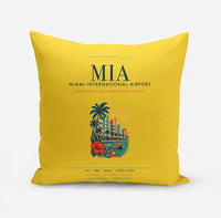 Thumbnail for Miami International Airport (MIA) design on yellow pillow