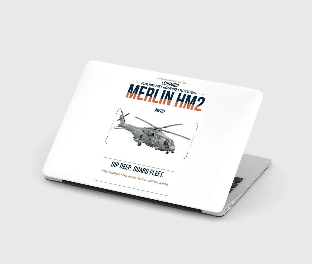 Leonardo AW101 Merlin HM2 design on white MacBook case
