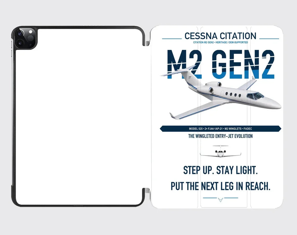 Cessna Citation M2 Gen2 design on white ipad tablet case