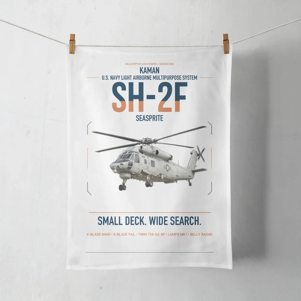 Kaman SH-2F Seasprite design on white towel
