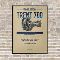 Thumbnail for TRENT 700 vertical canvas print - framed - beige background