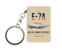 Thumbnail for E-7A Wedgetail design on beige designed key chain, double-side print