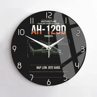 Thumbnail for AgustaWestland AH-129D Mangusta design on black no frame wall clock