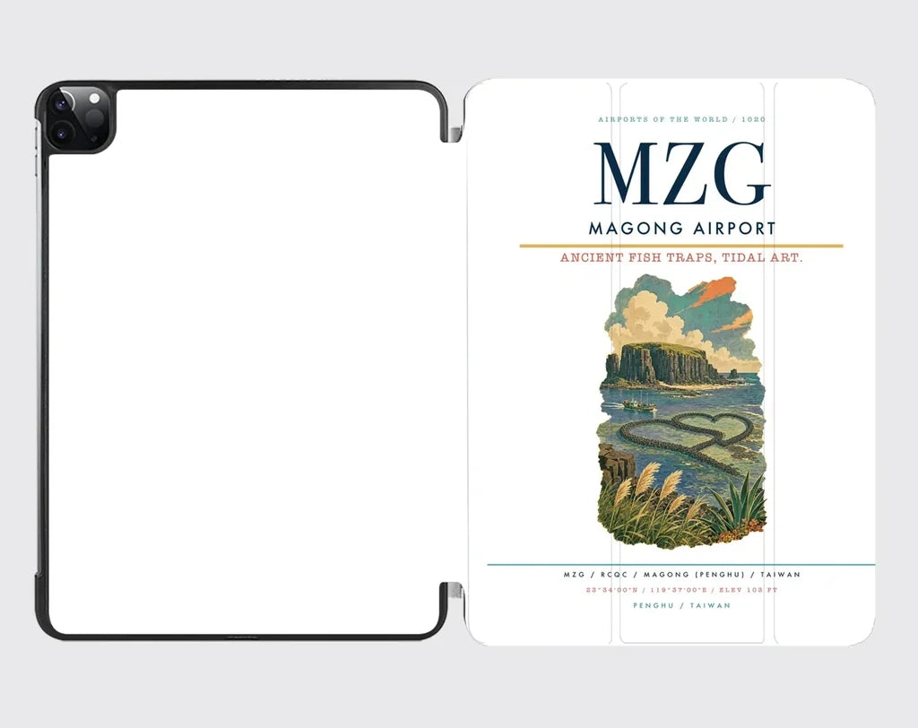 Magong Airport (MZG) design on white ipad tablet case