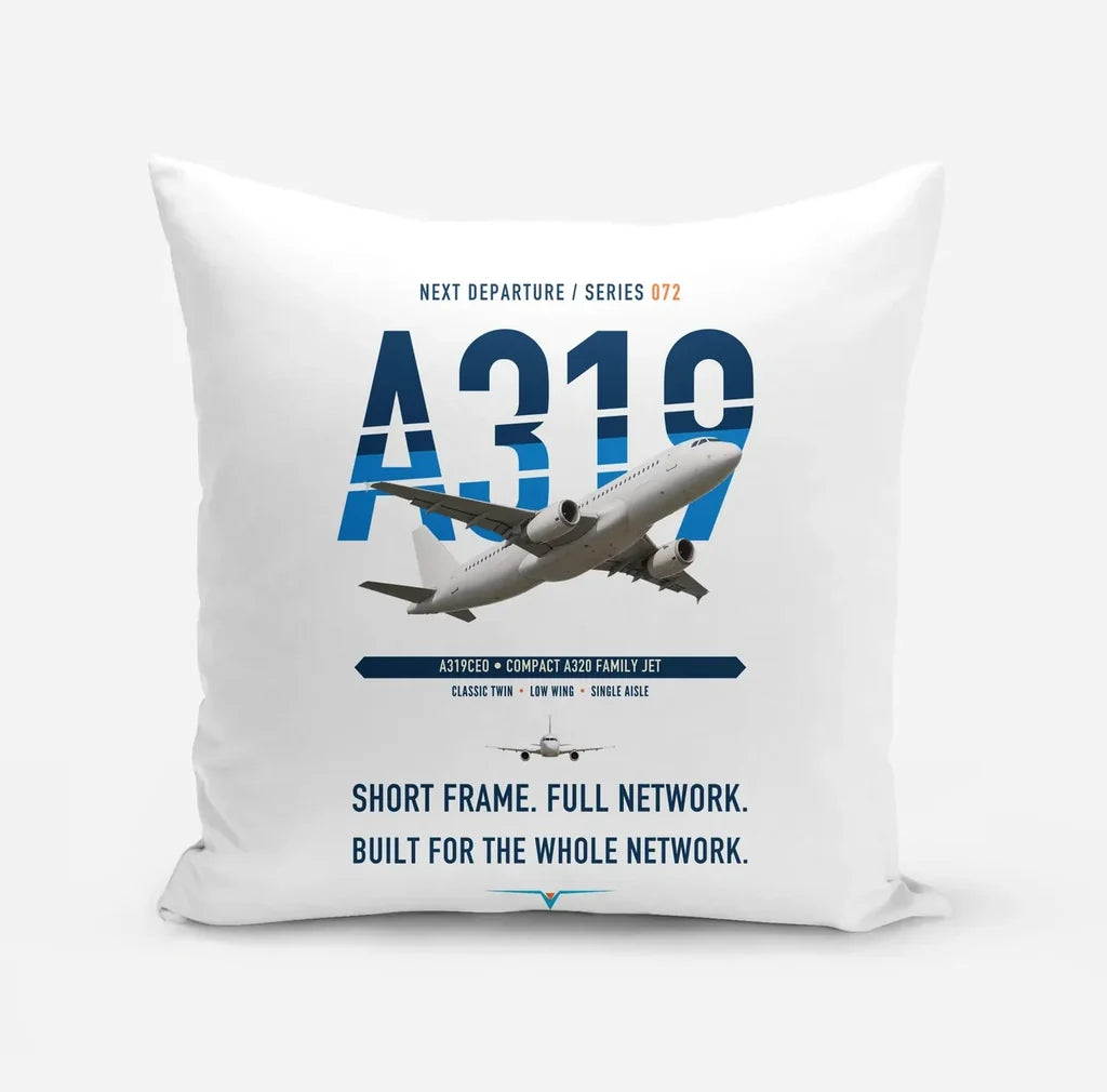 Airbus A319ceo design on white pillow