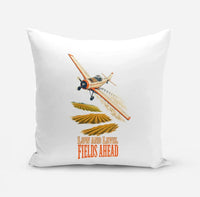 Thumbnail for Low And Level Fields Ahead design on white pillow