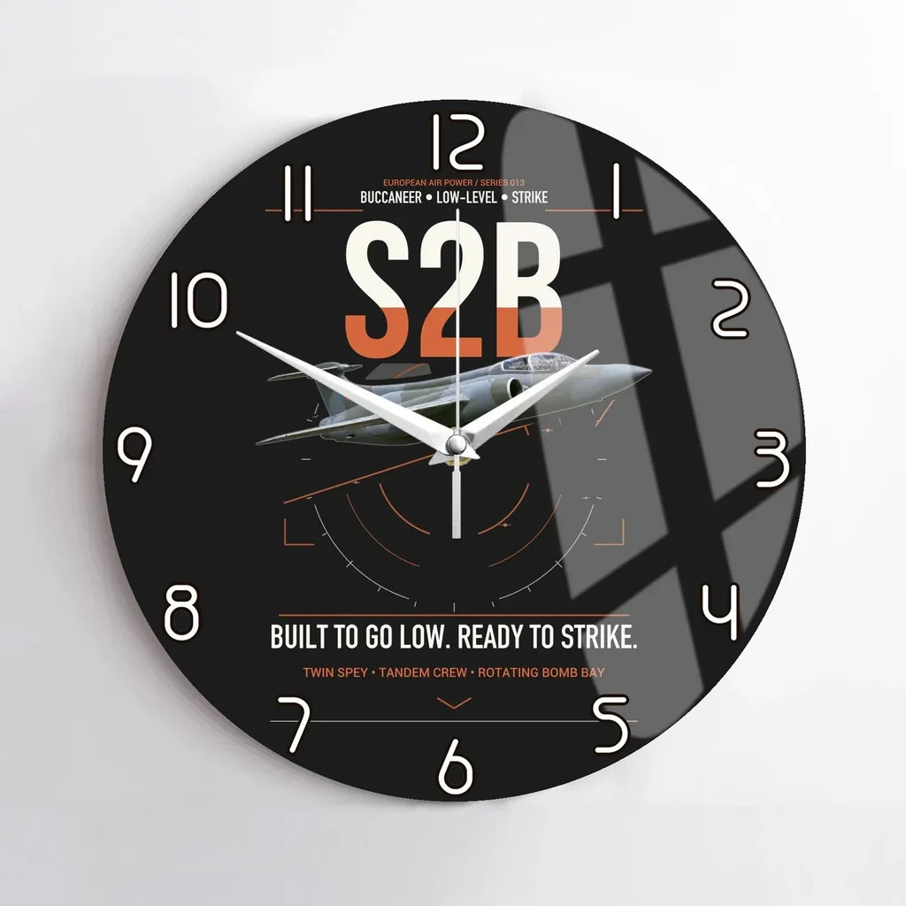Blackburn Buccaneer S2B design on black no frame wall clock