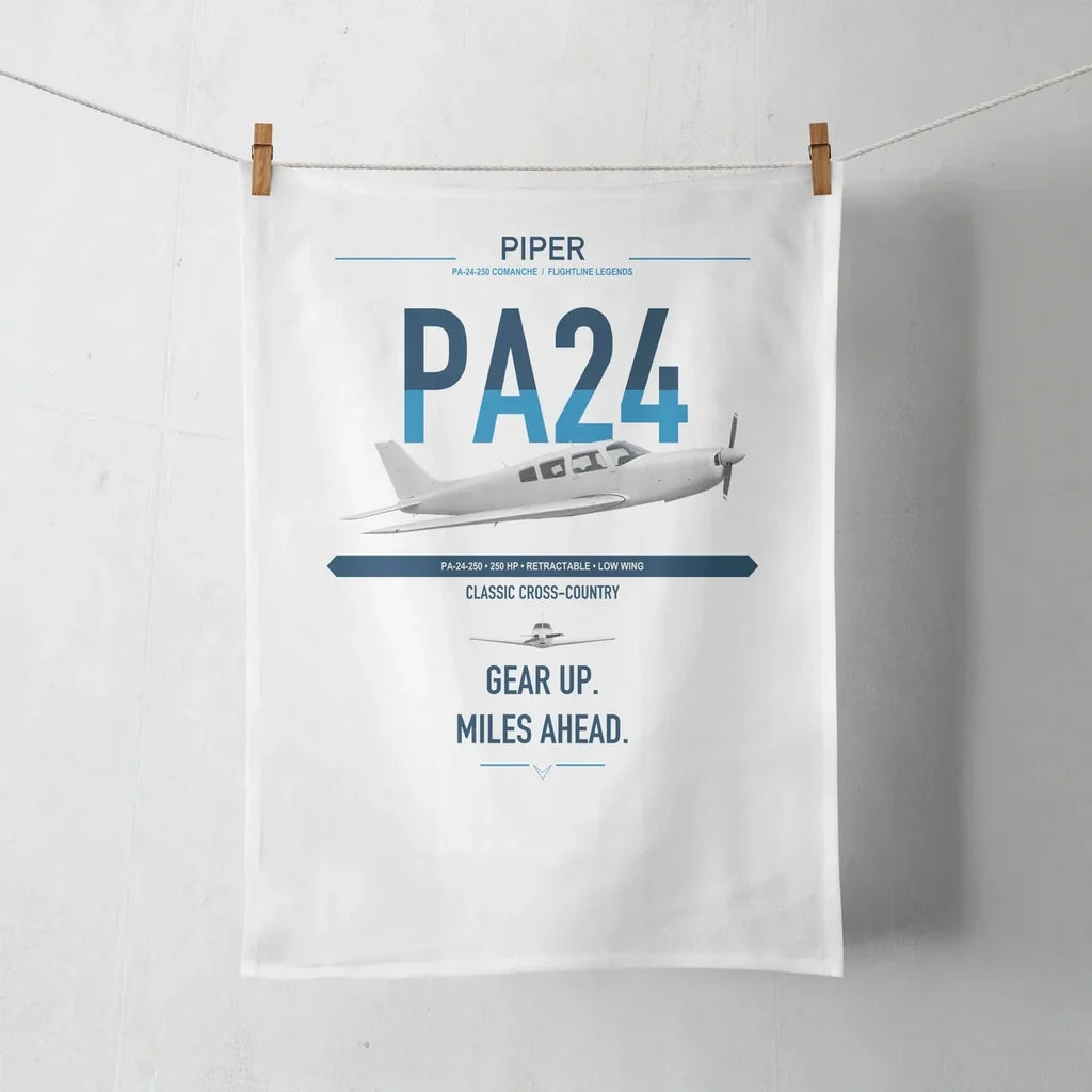 Piper PA-24-250 Comanche 250 design on white towel