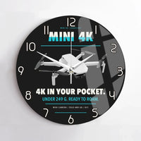 Thumbnail for DJI Mini 4K design on black no frame wall clock