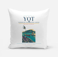 Thumbnail for Thunder Bay International Airport (YQT) design on white pillow