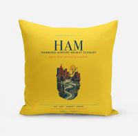 Thumbnail for Hamburg Airport Helmut Schmidt (HAM) design on yellow pillow