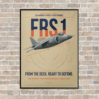 Thumbnail for British Aerospace Sea Harrier FRS.1 vertical canvas print - framed - beige background