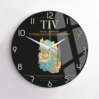 Thumbnail for Tivat Airport (TIV) design on black no frame wall clock
