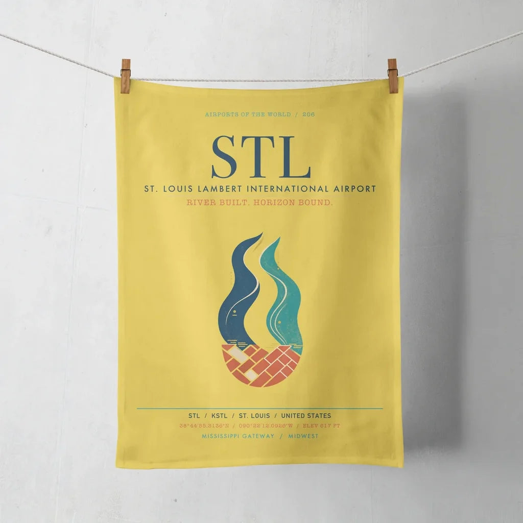 St. Louis Lambert International Airport (STL) design on yellow towel