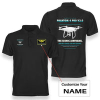 Thumbnail for DJI Phantom 4 Pro V2.0 design on black polo with custom name badge