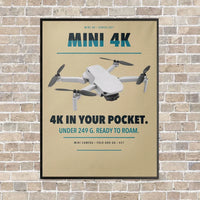 Thumbnail for DJI Mini 4K vertical canvas print - framed - beige background