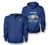 Thumbnail for DJI Neo design on blue zipped hoodie