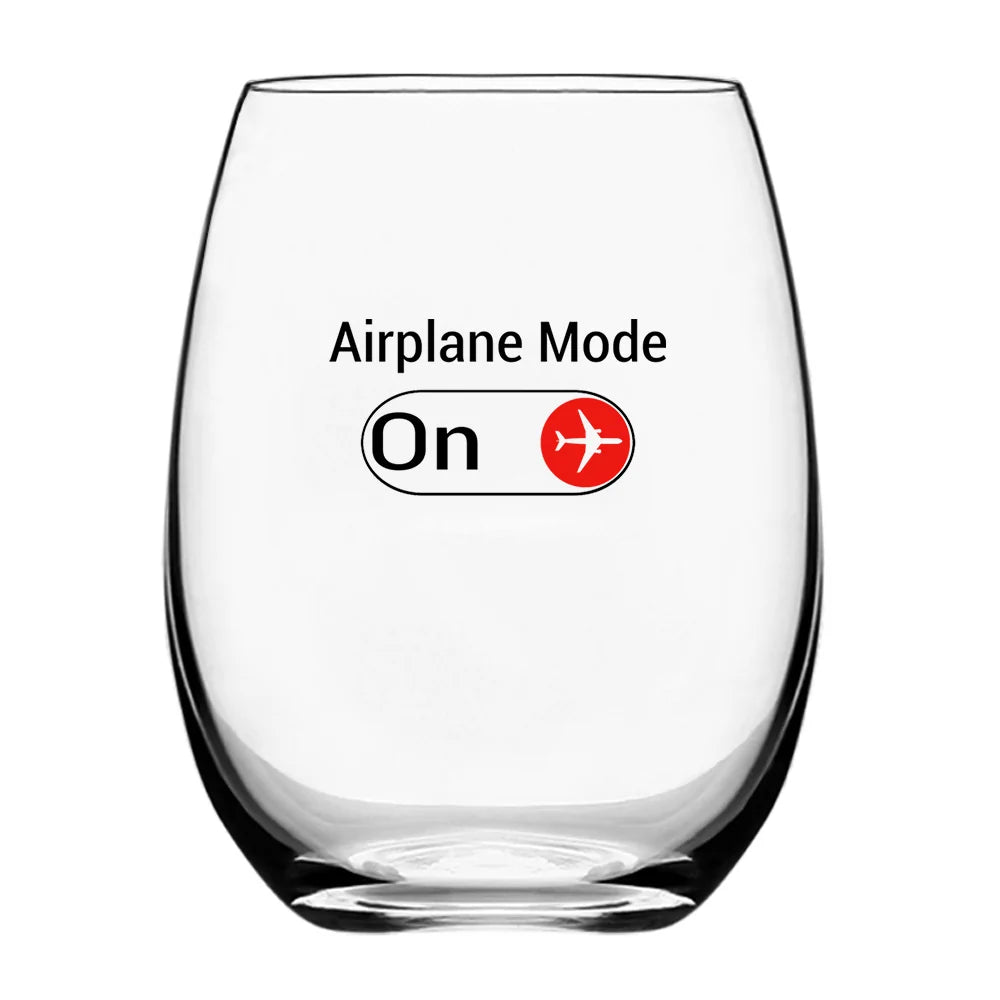 Customisable Airplane Mode Drinking Glass - view 2