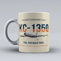 Thumbnail for KC-135Q Blackbird Tanker design on beige ceramic mug, double-side print