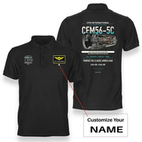 Thumbnail for CFM56-5C design on black polo with custom name badge