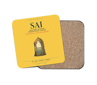 Thumbnail for Siem Reap Angkor International Airport (SAI) design on yellow 1 piece coaster