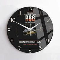 Thumbnail for Robinson R66 design on black no frame wall clock