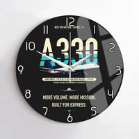 Thumbnail for Airbus A330-300P2F design on black no frame wall clock