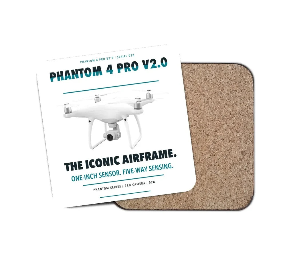 DJI Phantom 4 Pro V2.0 design on white 1 piece coaster