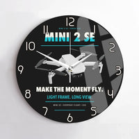 Thumbnail for DJI Mini 2 SE design on black no frame wall clock