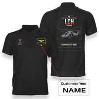 Thumbnail for HAL LCH Prachand design on black+name double-side polo t-shirt, double-side print